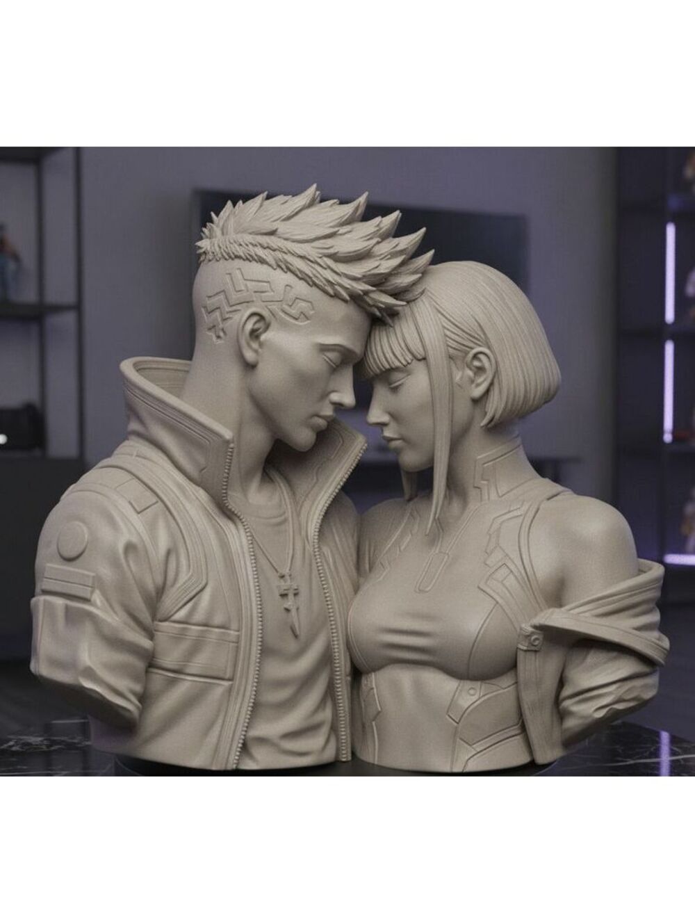 David n Lucy Cyberpunk Statue - Anime Lover Gift - Manga Home Decor